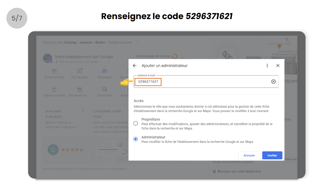 Screenshot interface 