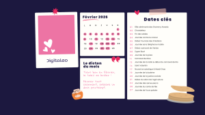 Calendrier marketing fond écran février